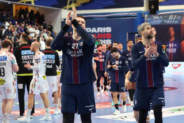 HANDBALL : Paris Saint Germain Vs SC Magdeburg - Ligue des Champions - 11 03 2026 Joie Paris Saint Germain - Kamil Syprzak (Paris Saint Germain) - Luka Karabatic (Paris Saint Germain) ParisFrance  Copyright: xMichaelxBaucherx