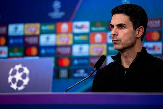 LEVERKUSEN, GERMANY - MARCH 11: Arsenal head coach Mikel Arteta looks on after the UEFA Champions League 2025 26 Round of 16 First Leg match between Bayer 04 Leverkusen and Arsenal FC at BayArena on March 11, 2026 in Leverkusen, Germany.  Copyright: xRenexNijhuis MBxMediax