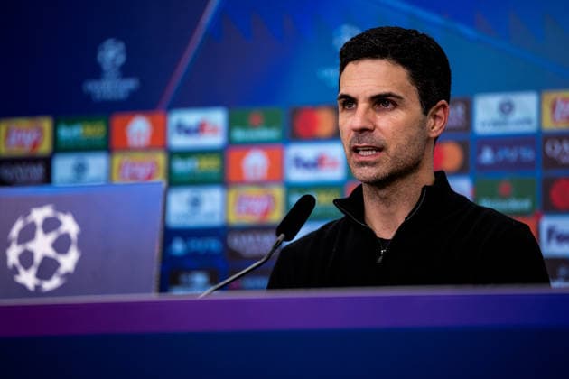 LEVERKUSEN, GERMANY - MARCH 11: Arsenal head coach Mikel Arteta looks on after the UEFA Champions League 2025 26 Round of 16 First Leg match between Bayer 04 Leverkusen and Arsenal FC at BayArena on March 11, 2026 in Leverkusen, Germany.  Copyright: xRenexNijhuis MBxMediax