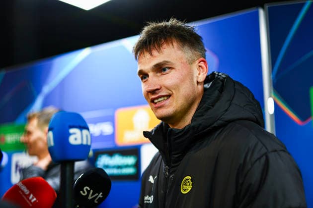 Football, Champions League 2025 2026 Bodo Glimt Sporting Lisbon Bodo 20260312 Bodo Glimts Odin Bjortuft in the mixed zone after the Champions League football match between Bodo Glimt and Sporting Lisbon at Aspmyra Stadium Photo Mats Torbergsen NTB Bodo Norway EDITORIAL USE ONLY RESTRICTED USE FOR BETTING COMPANIES  Copyright: xMatsxTorbergsenx xNTBx