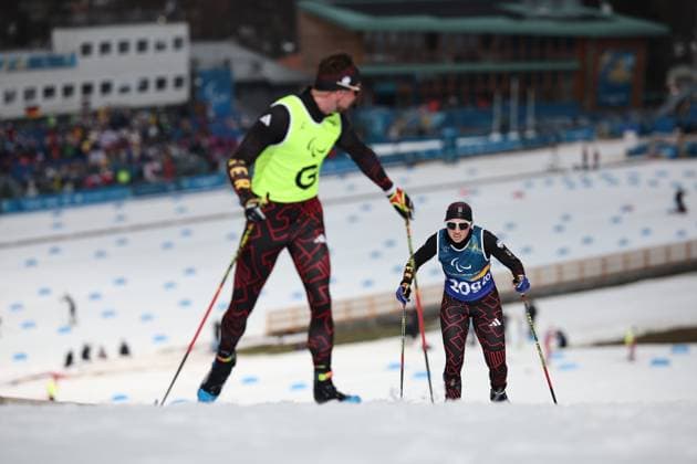 Milano Cortina 2026 Paralympic Winter games, Winterspiele,Spiele, Summer games - Para Cross-Country Skiing Leonie Walter und Guide Christian Krasman vom Team Deutschland beim Para Cross-Country Skiing Wettbewerb über 10km Interval bei Milano Cortina 2026 Paralympic Winter Games am 11.03.2026 *** Milano Cortina 2026 Paralympic Winter Games Para Cross Country Skiing Leonie Walter and guide Christian Krasman from Team Germany at the Para Cross Country Skiing competition over 10km Interval at Milano Cortina 2026 Paralympic Winter Games on 11 03 2026 Copyright: xBEAUTIFULxSPORTS MarcusxHartmannx