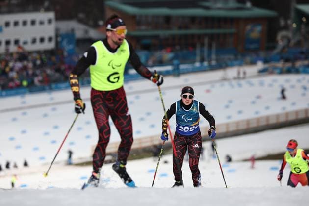 Milano Cortina 2026 Paralympic Winter games, Winterspiele,Spiele, Summer games - Para Cross-Country Skiing Leonie Walter und Guide Christian Krasman vom Team Deutschland beim Para Cross-Country Skiing Wettbewerb über 10km Interval bei Milano Cortina 2026 Paralympic Winter Games am 11.03.2026 *** Milano Cortina 2026 Paralympic Winter Games Para Cross Country Skiing Leonie Walter and guide Christian Krasman from Team Germany at the Para Cross Country Skiing competition over 10km Interval at Milano Cortina 2026 Paralympic Winter Games on 11 03 2026 Copyright: xBEAUTIFULxSPORTS MarcusxHartmannx