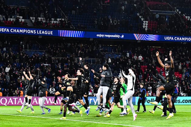 FOOTBALL : Paris Saint Germain vs Chelsea FC - Ligue des Champions - 8e de Finale - Match Aller - 11 03 2026 Joie des joueurs du PSg apres la victoire contre Chelsea ParisFrance  Copyright: xBaptistexAutissierx