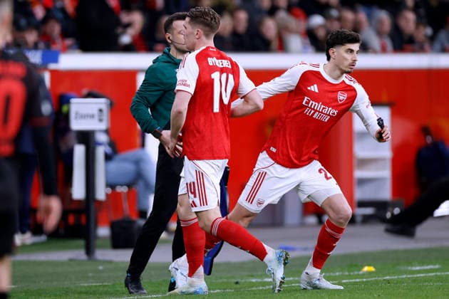 HAVERTZ Kai Team Arsenal FC Einwechslung UEFA Championsleague Saison 2025 - 2026 Achtelfinale Spiel Bayer 04 Leverkusen - Arsenal FC am 11.03. 2026 in Leverkusen DFL REGULATIONS PROHIBIT ANY USE OF PHOTOGRAPHS as IMAGE SEQUENCES and or QUASI-VIDEO Copyright: xLacixPerenyix