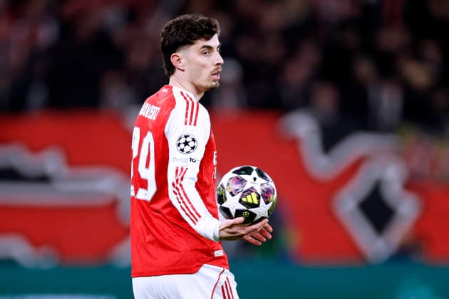 HAVERTZ Kai Team Arsenal FC UEFA Championsleague Saison 2025 - 2026 Achtelfinale Spiel Bayer 04 Leverkusen - Arsenal FC am 11.03. 2026 in Leverkusen DFL REGULATIONS PROHIBIT ANY USE OF PHOTOGRAPHS as IMAGE SEQUENCES and or QUASI-VIDEO Copyright: xLacixPerenyix