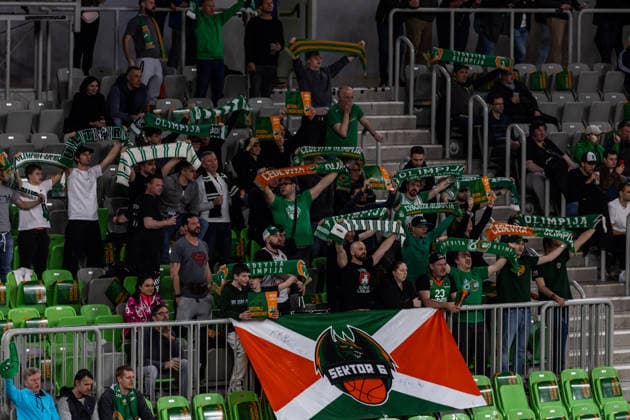 GER, BKT EuroCup, Saison 2025 2026, Achteffinale, Cedevita Olimpija Ljubljana- Niners Chemnitz 11.03.2026, Arena Stozice, Ljubljana, GER, BKT EuroCup, Saison 2025 2026, Achteffinale, Cedevita Olimpija Ljubljana- Niners Chemnitz Fans von Cedevita Olimpija Ljubljana Foto Alexander Trienitz Ljubljana Arena Stozice Slowenien