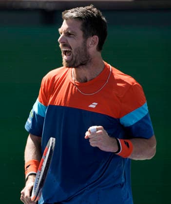 March 11, 2026 Cameron Norrie (GBR) celebrates winning match point against Rinky Hijikata (AUS) during their fourth round match at the BNP Paribas Open held at the Indian Wells Tennis Garden in Indian Wells, California. California. Mandatory Photo Credit : CSM Indian Wells United States of America - ZUMAc04_ 20260311_zma_c04_109 Copyright: xCharlesxBausx
