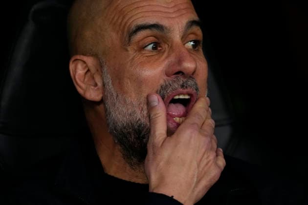 Real Madrid CF v Manchester City FC - UEFA Champions League 2025 26 Round of 16 First Leg Pep Guardiola head coach of Manchester City and Spain sitting on the bench the UEFA Champions League 2025 26 Round of 16 First Leg match between Real Madrid CF and Manchester City FC at Estadio Santiago Bernabeu on March 11, 2026 in Madrid, Spain. Madrid Spain  Copyright: xJosexBretonx originalFilename:bretonhernandez-realmadr260311_npWn5.jpg