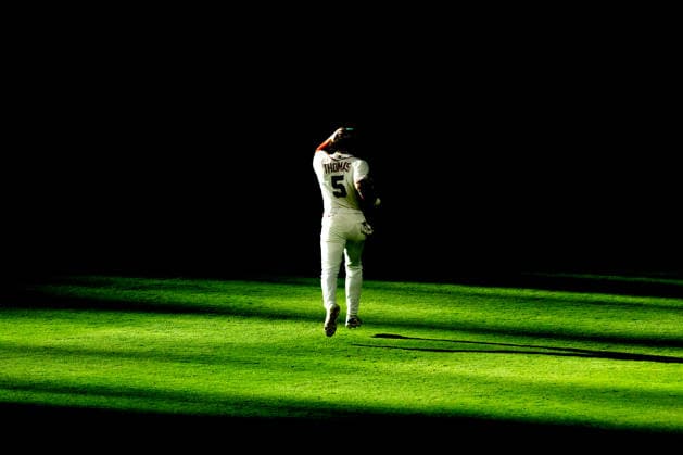 Alek Thomas of Mexico participates in a World Baseball Classic game between Mexico and Italy at Daikin Park stadium in Houston, United States, 11 March 2026. World Baseball Classic - Mexico vs. Italy !ACHTUNG: NUR REDAKTIONELLE NUTZUNG!  Copyright: xCARLOSxRAMIREZx AMDEP2169 20260312-55019667924_1