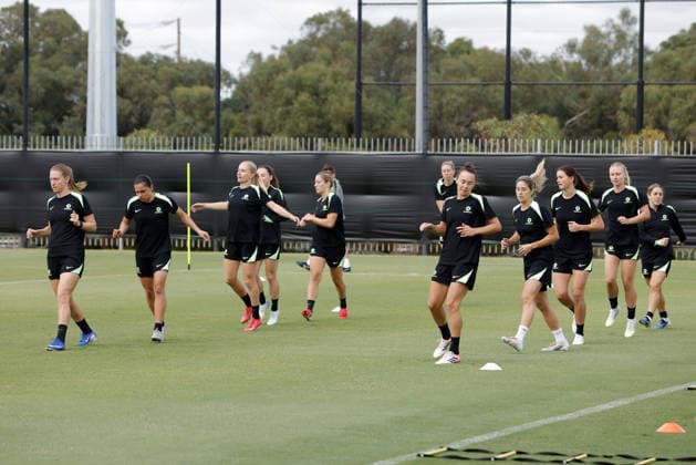 ASIAN CUP WOMEN AUSTRALIA TRAINING, The Matildas are seen during a training session at Sam Kerr Football Centre in Perth, Thursday, March 12, 2026. ( NO ARCHIVING PERTH WESTERN AUSTRALIA AUSTRALIA  Copyright: xRICHARDxWAINWRIGHTx 20260312197990457836