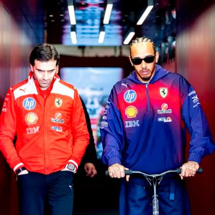 SHANGHAI - Formula 1 driver Lewis Hamilton of Scuderia Ferrari HP during the Formula 1 China Shanghai media day at the Schanghai International Circuit on March 12, 2025 in Shanghai, China. (Photo by DeFodi Images) -