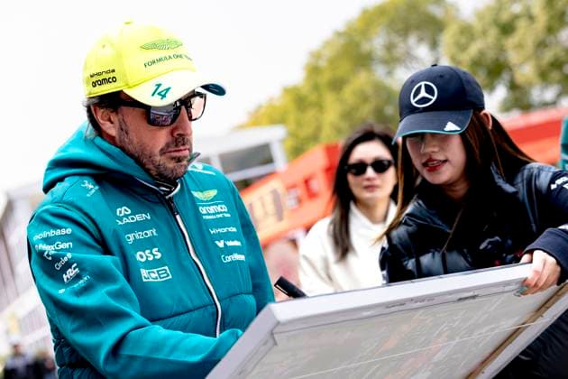 SHANGHAI ï¿½ Formula 1 driver Fernando Alonso of Aston Martin Aramco Formula 1 Team during the Formula 1 China Shanghai media day at the Schanghai International Circuit on March 12, 2025 in Shanghai, China. (Photo by DeFodi Images) -