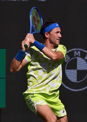 INDIAN WELLS, CA - MARCH 11: Casper Rudd (NOR) looks down court after hitting the ball during an ATP, Tennis Herren tennis match during the BNP Paribas Open played on March 11, 2026 at the Indian Wells Tennis Garden in Indian Wells, CA. (Photo by John Cordes Icon Sportswire) TENNIS: MAR 11 BNP Paribas Open EDITORIAL USE ONLY Icon506260311064