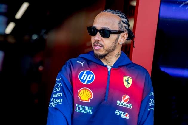 SHANGHAI - Formula 1 driver Lewis Hamilton of Scuderia Ferrari HP during the Formula 1 China Shanghai media day at the Shanghai International Circuit on March 12, 2025 in Shanghai, China. (Photo by DeFodi Images) -