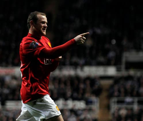 Manchester United, ManU s Wayne Rooney celebrates after opening the scoring. Copyright: x-x