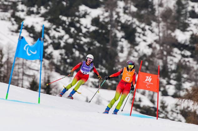 Milano Cortina 2026 Paralympic Winter games, Winterspiele,Spiele, Summer games - Para Alpine Skiing Maya Fuegenschuh und Guide Johanna Holzmann beim Para Alpine Skiing Giant-Slalom der Frauen bei Milano Cortina 2026 Paralympic Winter Games am 12.03.2026 *** Milano Cortina 2026 Paralympic Winter Games Para Alpine Skiing Maya Fuegenschuh and guide Johanna Holzmann at the womens Para Alpine Skiing Giant Slalom at Milano Cortina 2026 Paralympic Winter Games on 12 03 2026 Copyright: xBEAUTIFULxSPORTS MarcusxHartmannx