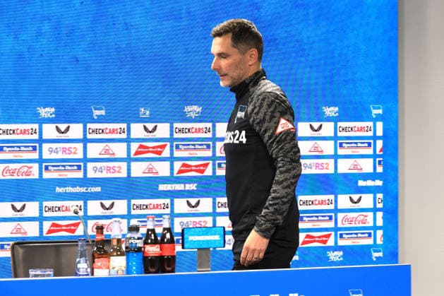 DEU, DFL, 2. FBL Hertha BSC, Training, 12.03.2026, Sportforum, Berlin, DEU, DFL, 2. FBL Hertha BSC, Pressekonferenz im Bild Cheftrainer Stefan Leitl (Hertha BSC Berlin) DFL - regulations prohibit any use of Photographs as image sequences and or quasi-video