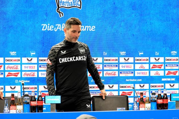 DEU, DFL, 2. FBL Hertha BSC, Training, 12.03.2026, Sportforum, Berlin, DEU, DFL, 2. FBL Hertha BSC, Pressekonferenz im Bild Cheftrainer Stefan Leitl (Hertha BSC Berlin) DFL - regulations prohibit any use of Photographs as image sequences and or quasi-video