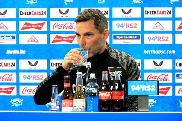 DEU, DFL, 2. FBL Hertha BSC, Training, 12.03.2026, Sportforum, Berlin, DEU, DFL, 2. FBL Hertha BSC, Pressekonferenz im Bild Cheftrainer Stefan Leitl (Hertha BSC Berlin) DFL - regulations prohibit any use of Photographs as image sequences and or quasi-video