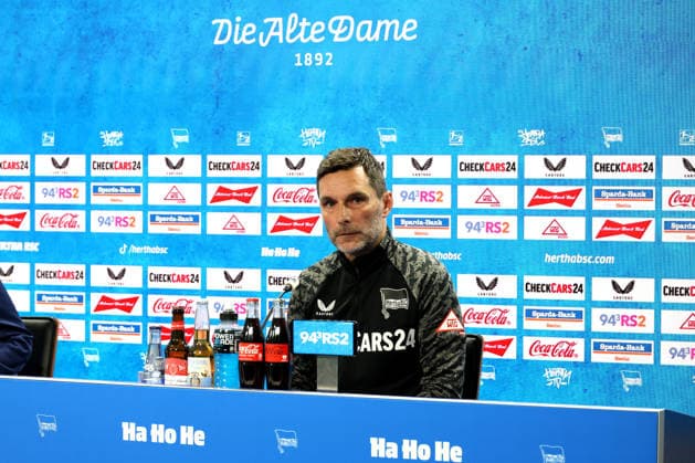 DEU, DFL, 2. FBL Hertha BSC, Training, 12.03.2026, Sportforum, Berlin, DEU, DFL, 2. FBL Hertha BSC, Pressekonferenz im Bild Cheftrainer Stefan Leitl (Hertha BSC Berlin) DFL - regulations prohibit any use of Photographs as image sequences and or quasi-video