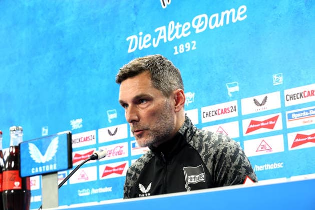 DEU, DFL, 2. FBL Hertha BSC, Training, 12.03.2026, Sportforum, Berlin, DEU, DFL, 2. FBL Hertha BSC, Pressekonferenz im Bild Cheftrainer Stefan Leitl (Hertha BSC Berlin) DFL - regulations prohibit any use of Photographs as image sequences and or quasi-video