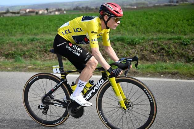 Paris Nice 2026 Stage 5 COLOMBIER-LE-VIEUX, FRANCE - MARCH 12 : Vingegaard Jonas (DEN) of Team Visma I Lease a Bike during stage 5 of the 84th edition of Paris - Nice an UCI World Tour 2.UWT cycling road race stage for Men Elite of 205.4 km with start in Cormoranche-sur-Saone and finish in Colombier-le-Vieux on March 12, 2026 in Colombier-le-Vieux, France, 12 03 2026 ( Motordriver Guy De Vuyst - Colombier-le-Vieux France  Copyright: xNicoxVereeckenx
