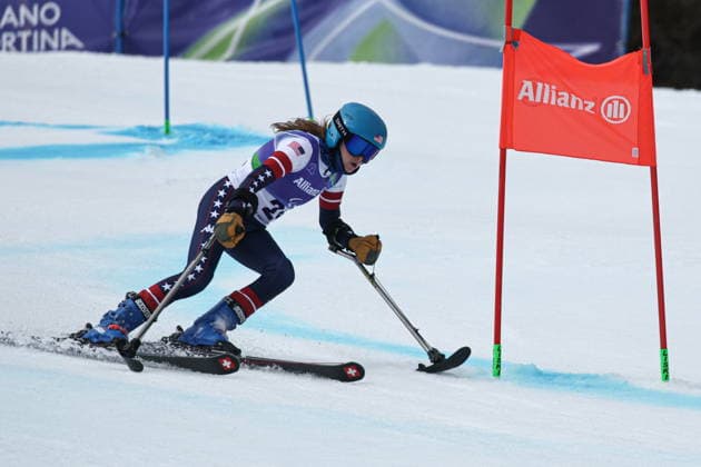 ITALY, CORTINA D AMPEZZO - MARCH 12, 2026: Kelsey O Driscoll of the USA competes in a women s para alpine skiing giant slalom standing event at the Tofane Alpine Skiing Centre during the 2026 Winter Paralympic Games, in Cortina d Ampezzo, Province of Belluno 2026 Winter Paralympics: Para Alpine Skiing  - ZUMAt113 20260312_zaa_t113_233 Copyright: xMikhailxTereshchenkox