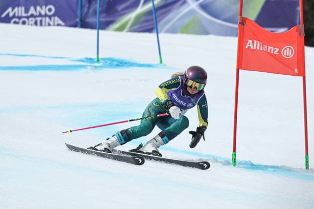 ITALY, CORTINA D AMPEZZO - MARCH 12, 2026: Liana France of Australia competes in a women s para alpine skiing giant slalom standing event at the Tofane Alpine Skiing Centre during the 2026 Winter Paralympic Games, in Cortina d Ampezzo, Province of Belluno 2026 Winter Paralympics: Para Alpine Skiing  - ZUMAt113 20260312_zaa_t113_249 Copyright: xMikhailxTereshchenkox