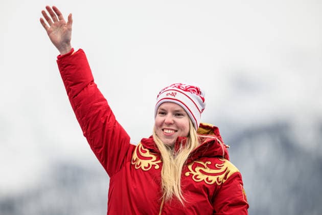260312 Varvara Voronchikhina of Russia celebrates on the podium after second place in the women s para alpine giant slalom during day 6 of the Milano Cortina 2026 Winter Paralympic Games on March 12, 2026 in Cortina. Photo: Maxim Thore BILDBYRAN kod MT MT1020 alpint alpine skiing paralympic games paralympics paralympiska spel paralympiske leker vinter-paralympics winter paralympics milano cortina 2026 milano cortina 2026 winter paralympic games 6 bbeng storslalom *** 260312 Varvara Voronchikhina of Russia celebrates on the podium after second place in the women s para alpine giant slalom during day 6 of the Milano Cortina 2026 Winter Paralympic Games on March 12, 2026 in Cortina Photo Maxim Thore BILDBYRAN kod MT MT1020 alpint alpine skiing paralympic games paralympiska spel paralympiske leker vinter paralympics winter paralympics milano cortina 2026 milano cortina 2026 winter paralympic games 6 bbeng storslalom  Copyright: MAXIMxTHORE BB260312MT061
