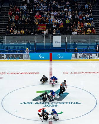 Para Ice hockey, Eishockey - Millano Cortina 2026 Winter Paralympics: Day 6 - Classification Game 5 - 8 Para Ice Hockey - Milano Cortina 2026 Winter Paralympics: Day 6 MILANO SANTAGIULIA ICE HOCKEY ARENA MILANO, ITALY - MARCH 12: Classification Game 5 - 8 Slovakia (SVK) - Germany (GER) (Photo by RALF KUCKUCK) Copyright 2026 Ralf Kuckuck