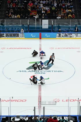 Para Ice hockey, Eishockey - Millano Cortina 2026 Winter Paralympics: Day 6 - Classification Game 5 - 8 Para Ice Hockey - Milano Cortina 2026 Winter Paralympics: Day 6 MILANO SANTAGIULIA ICE HOCKEY ARENA MILANO, ITALY - MARCH 12: Classification Game 5 - 8 Slovakia (SVK) - Germany (GER) (Photo by RALF KUCKUCK) Copyright 2026 Ralf Kuckuck Milano Milano Santagiulia Ice Hockey Arena Italy