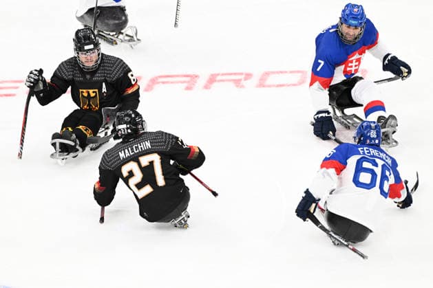 Para Ice hockey, Eishockey - Millano Cortina 2026 Winter Paralympics: Day 6 - Classification Game 5 - 8 Para Ice Hockey - Milano Cortina 2026 Winter Paralympics: Day 6 MILANO SANTAGIULIA ICE HOCKEY ARENA MILANO, ITALY - MARCH 12: Classification Game 5 - 8 Slovakia (SVK) - Germany (GER) (Photo by RALF KUCKUCK) Copyright 2026 Ralf Kuckuck Milano Milano Santagiulia Ice Hockey Arena Italy