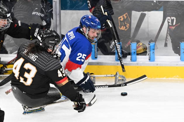 Para Ice hockey, Eishockey - Millano Cortina 2026 Winter Paralympics: Day 6 - Classification Game 5 - 8 Para Ice Hockey - Milano Cortina 2026 Winter Paralympics: Day 6 MILANO SANTAGIULIA ICE HOCKEY ARENA MILANO, ITALY - MARCH 12: Classification Game 5 - 8 Slovakia (SVK) - Germany (GER) (Photo by RALF KUCKUCK) Copyright 2026 Ralf Kuckuck Milano Milano Santagiulia Ice Hockey Arena Italy