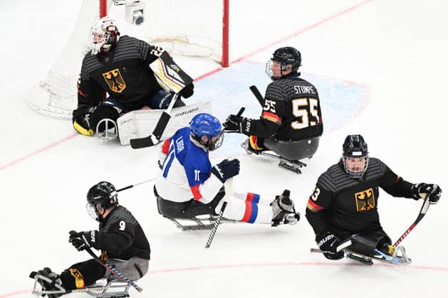 Para Ice hockey, Eishockey - Millano Cortina 2026 Winter Paralympics: Day 6 - Classification Game 5 - 8 Para Ice Hockey - Milano Cortina 2026 Winter Paralympics: Day 6 MILANO SANTAGIULIA ICE HOCKEY ARENA MILANO, ITALY - MARCH 12: Classification Game 5 - 8 Slovakia (SVK) - Germany (GER) (Photo by RALF KUCKUCK) Copyright 2026 Ralf Kuckuck Milano Milano Santagiulia Ice Hockey Arena Italy