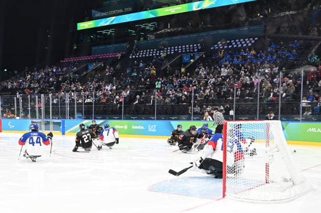 Para Ice hockey, Eishockey - Millano Cortina 2026 Winter Paralympics: Day 6 - Classification Game 5 - 8 Para Ice Hockey - Milano Cortina 2026 Winter Paralympics: Day 6 MILANO SANTAGIULIA ICE HOCKEY ARENA MILANO, ITALY - MARCH 12: Classification Game 5 - 8 Slovakia (SVK) - Germany (GER) (Photo by RALF KUCKUCK) Copyright 2026 Ralf Kuckuck Milano Milano Santagiulia Ice Hockey Arena Italy
