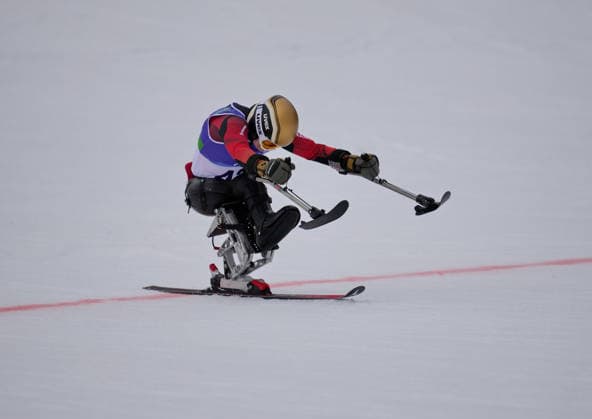 (260312) -- CORTINA D AMPEZZO, March 12, 2026 -- Anna-Lena Forster of Germany competes during the para alpine skiing women s giant slalom sitting event at the Milan-Cortina 2026 Paralympic Winter games, Winterspiele,Spiele, Summer games in Cortina D ampezzo, Italy, March 12, 2026. ) (SP)ITALY-CORTINA D AMPEZZO-PARALYMPIC WINTER GAMES-PARA ALPINE SKIING-WOMEN S GIANT SLALOM-SITTING MuxYu 