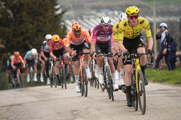 Ganna Filippo Of Ineos Grenadiers and Van Der Poel Mathieu Of Alpecin-Premier Tech during the 213-kilometer Stage 4 of the Tirreno-Adriatico cycling race from Tagliacozzo to Martinsicuro - Italy,- Thursday, March 12, 2026. - cycling .  Copyright: xMarcoxAlpozzi LaPressex