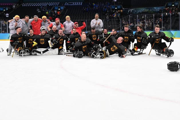 Para Ice hockey, Eishockey - Millano Cortina 2026 Winter Paralympics: Day 6 - Classification Game 5 - 8 Para Ice Hockey - Milano Cortina 2026 Winter Paralympics: Day 6 MILANO SANTAGIULIA ICE HOCKEY ARENA MILANO, ITALY - MARCH 12: Classification Game 5 - 8 Slovakia (SVK) - Germany (GER) Team Germany wins in overtime 4:3 (Photo by RALF KUCKUCK) Copyright 2026 Ralf Kuckuck Milano Milano Santagiulia Ice Hockey Arena Italy
