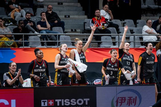 Basketball Villeurbanne 12.03.2026 Wommen™s Basketball World Cup 2026 Qualifying Tournament Philippinen (PHI) - Deutschland (GER) Jubel Deutschland