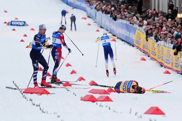 V-cup sprint final ladies and gents Drammen 20260312. Johannes Hosflot Klaebo after a fall during the World Cup sprint cross-country race in Drammen. Photo: Lise Aserud NTB Drammen Norway EDITORIAL USE ONLY. RESTRICTED USE FOR BETTING COMPANIES Ref:_SPOinLPuSOYacI.jpg *** V cup sprint final ladies and gents Drammen 20260312 Johannes Hosflot Klaebo after a fall during the World Cup sprint cross country race in Drammen Photo Lise Aserud NTB Drammen Norway EDITORIAL USE ONLY RESTRICTED USE FOR BETTING COMPANIES  Copyright: xLisexAserudx xNTBx