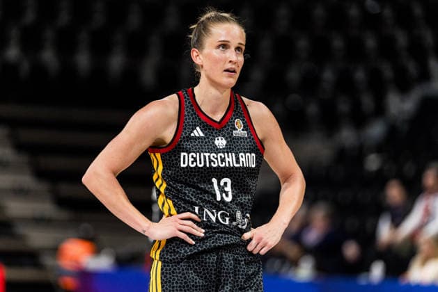 LYON-VILLEURBANNE, FRANCE - MARCH 12: Leonie Fiebich (Germany, 13) during the FIBA Women™s World Cup Qualifying Tournament match between Philippines (PHI) vs. Germany (GER) at Astroballe on matchday 2 of the FIBA Women™s World Cup Qualifying Tournament on March 12, 2026 in Lyon-Villeurbanne, France. France Copyright: xSteffiexWunderlx