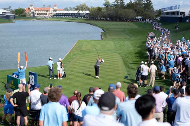 March 12, 2026, Ponte Vedra, Florida, USA: March 12, 2026, Ponte Vedra, Florida.Brooks Koepka (USA) hits his tee shot on the 18th hole during the first round of The PLAYERS Championship at TPC Sawgrass. PGA, Golf Herren Tour 2026: The PLAYERS Championship  - ZUMAd212 20260312_zsp_d212_020 Copyright: xRichardxDolex