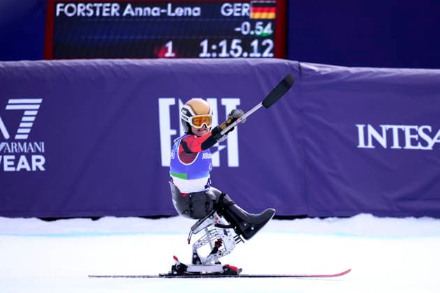 FORSTER Anna Lena Team GER 1.PLatz Ski Alpine Riesen Slalom sitzend Frauen in Cortina Paralympische Winterspiele 2026 Cortina - Milano am 12.03.2026 in Cortina *** FORSTER Anna Lena Team GER 1 PLatz Ski Alpine Giant Slalom sitting women in Cortina Paralympic Winter Games 2026 Cortina Milano on 12 03 2026 in Cortina Copyright: xLacixPerenyix