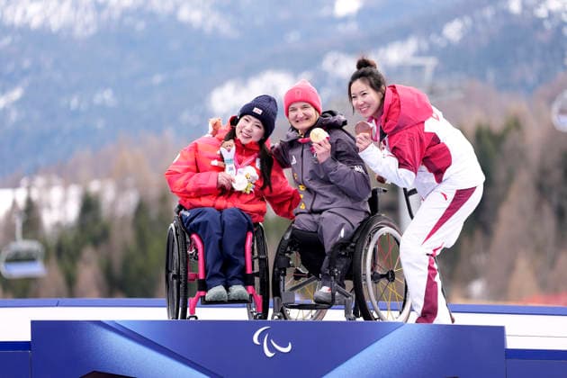 FORSTER Anna Lena Team GER 1.PLatz Ski Alpine Riesen Slalom sitzend Frauen in Cortina Paralympische Winterspiele 2026 Cortina - Milano am 12.03.2026 in Cortina *** FORSTER Anna Lena Team GER 1 PLatz Ski Alpine Giant Slalom sitting women in Cortina Paralympic Winter Games 2026 Cortina Milano on 12 03 2026 in Cortina Copyright: xLacixPerenyix