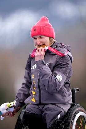 FORSTER Anna Lena Team GER 1.PLatz Ski Alpine Riesen Slalom sitzend Frauen in Cortina Paralympische Winterspiele 2026 Cortina - Milano am 12.03.2026 in Cortina *** FORSTER Anna Lena Team GER 1 PLatz Ski Alpine Giant Slalom sitting women in Cortina Paralympic Winter Games 2026 Cortina Milano on 12 03 2026 in Cortina Copyright: xLacixPerenyix
