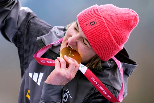 FORSTER Anna Lena Team GER 1.PLatz Ski Alpine Riesen Slalom sitzend Frauen in Cortina Paralympische Winterspiele 2026 Cortina - Milano am 12.03.2026 in Cortina *** FORSTER Anna Lena Team GER 1 PLatz Ski Alpine Giant Slalom sitting women in Cortina Paralympic Winter Games 2026 Cortina Milano on 12 03 2026 in Cortina Copyright: xLacixPerenyix