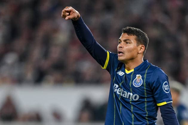 Thiago Silva (FC Porto) gestures during the UEFA Europa League 2025 26 Round of 16 First Leg match between VfB Stuttgart and FC Porto at Stuttgart Arena on March 12, 2026 in Stuttgart, Germany. (Photo by Harry Langer DeFodi Images) -