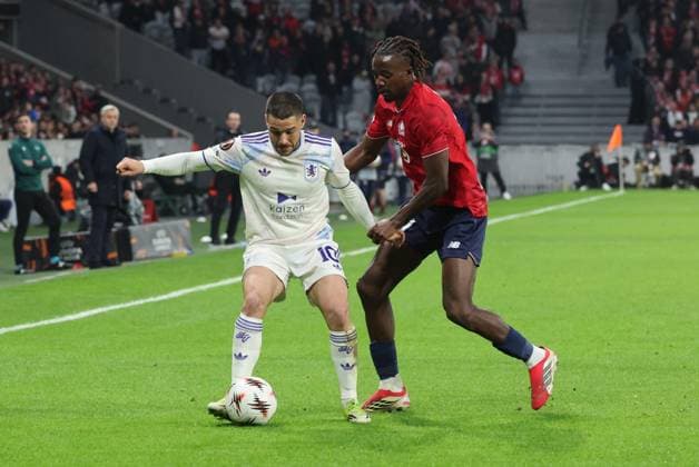 LILLE - ASTON VILLA PHOTOPQR VOIX DU NORD STEPHANE MORTAGNE ; 12 03 2026 ; Villeneuve d Ascq, le 12 03 2026, Football, 1 8eme de Final de la League Europa VOIX DU NORD Lille vs Aston Villa, Europa league NORD France  Copyright: xPHOTOPQR VOIXxDUxNORD MAXPPPxSTEPHANExMORTAGNEx 20260312VDN2274 20260312VDN2274
