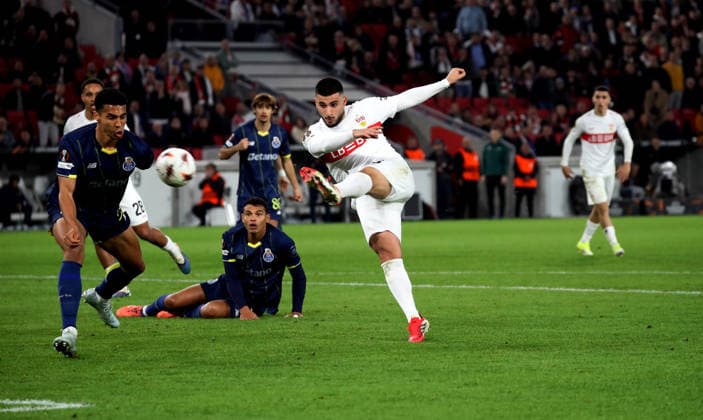 12.03.26 VfB Stuttgart - FC Porto Deutschland, Stuttgart, 12.03.2026, Fussball, UEFA Europa League, Achtelfinale, VfB Stuttgart - FC Porto: Deniz Undav (VfB Stuttgart); Tor 1:2 Undav.
