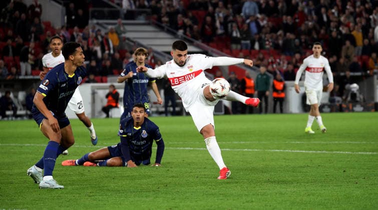 12.03.26 VfB Stuttgart - FC Porto Deutschland, Stuttgart, 12.03.2026, Fussball, UEFA Europa League, Achtelfinale, VfB Stuttgart - FC Porto: Deniz Undav (VfB Stuttgart); Tor 1:2 Undav.